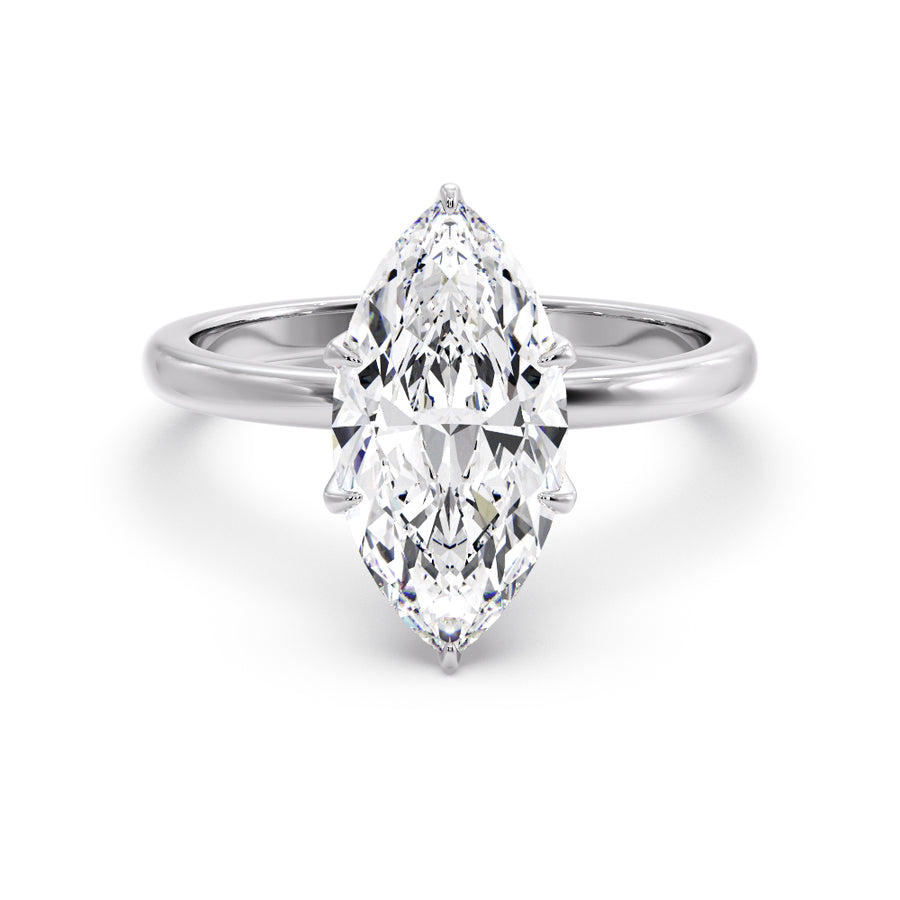 Petal Prongs 3 Carat Lab Grown Marquise Diamond Engagement Ring