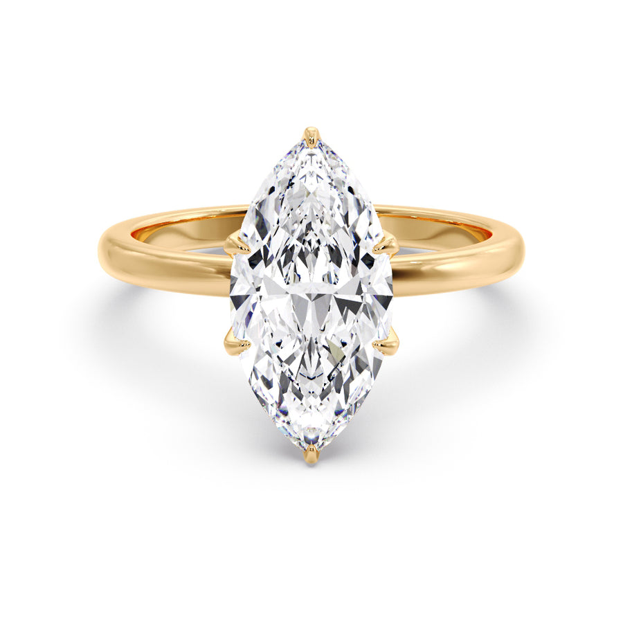 Petal Prongs 3 Carat Lab Grown Marquise Diamond Engagement Ring