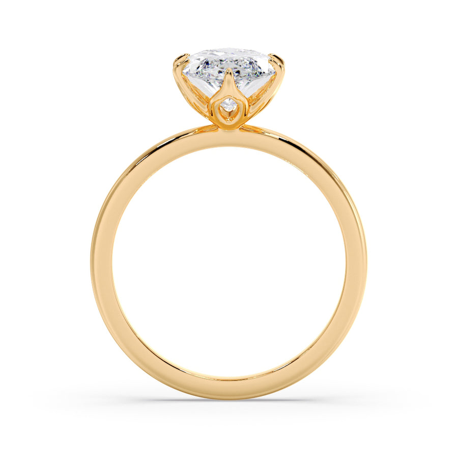 Petal Prongs 3 Carat Lab Grown Marquise Diamond Engagement Ring