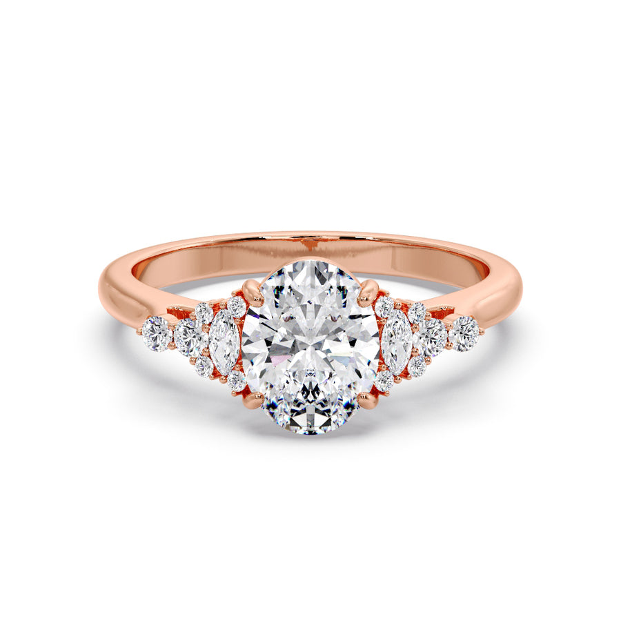 Riata 2 Carat Lab Grown Oval Diamond Engagement Ring