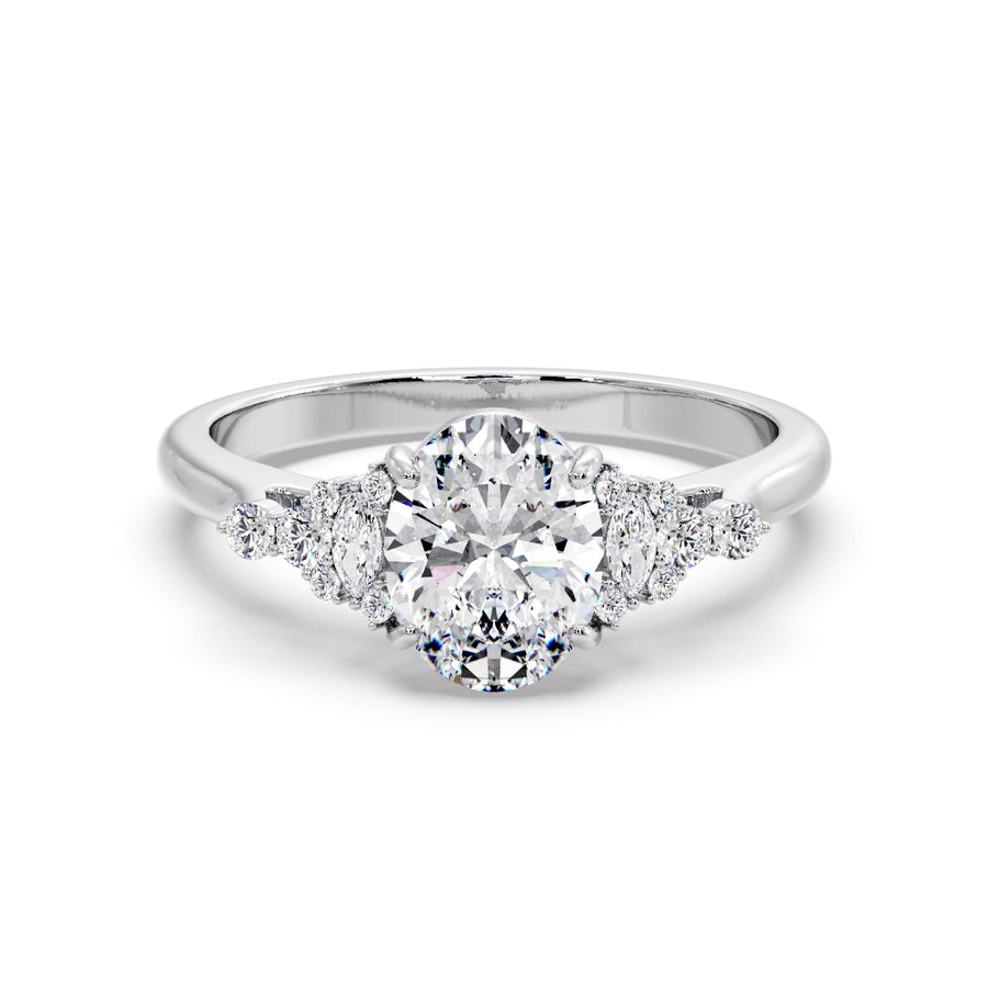 Riata 2 Carat Lab Grown Oval Diamond Engagement Ring