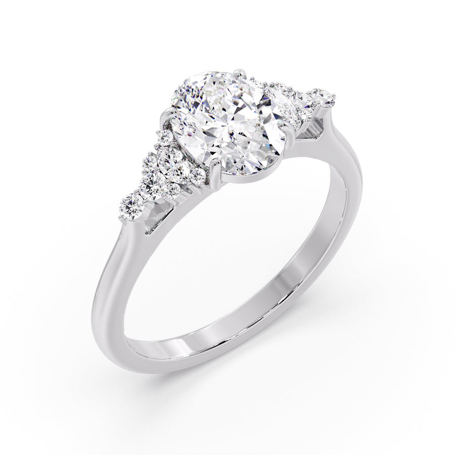 Riata 2 Carat Lab Grown Oval Diamond Engagement Ring