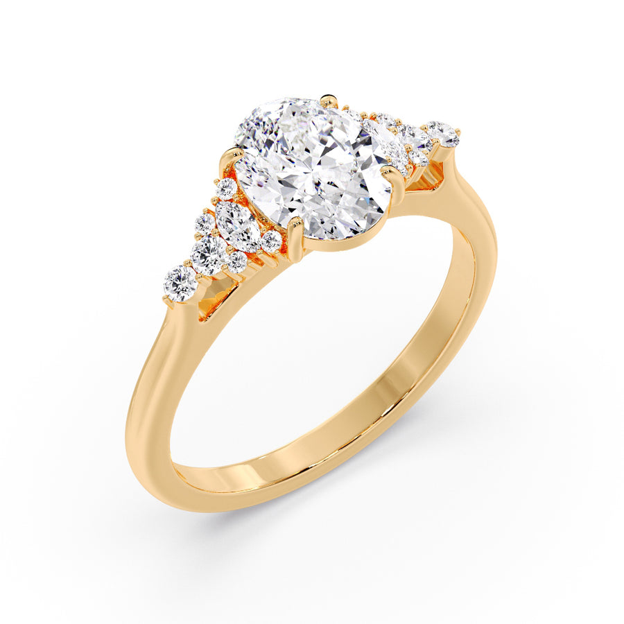 Riata 2 Carat Lab Grown Oval Diamond Engagement Ring