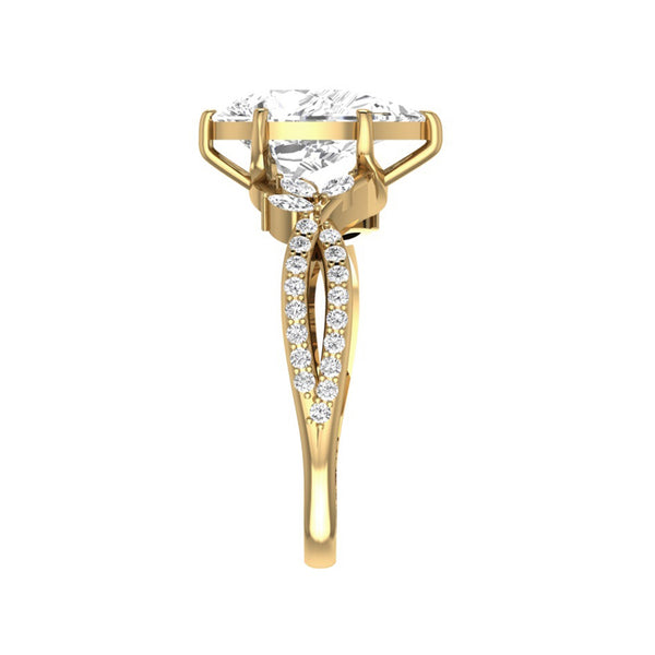 Rosetta Floral Diamond Engagement Ring Setting