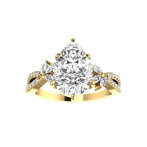 Rosetta Floral Diamond Engagement Ring Setting