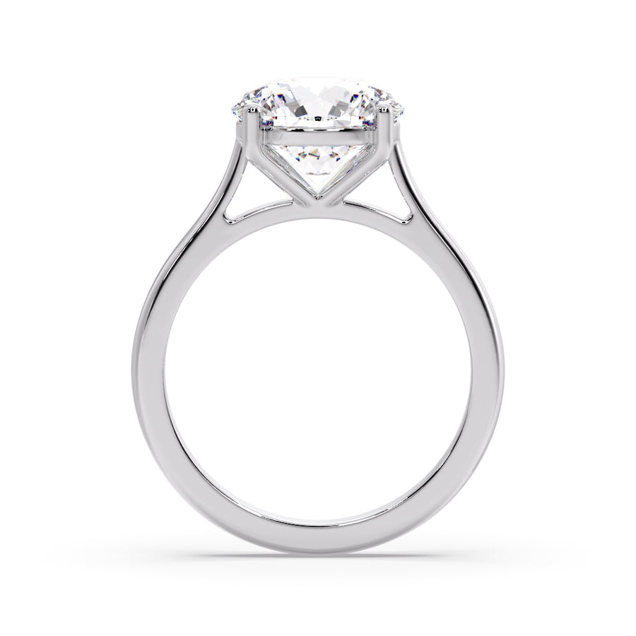 Cathedral Set 6 Carat Oval Cut Lab Grown Engagement Ring