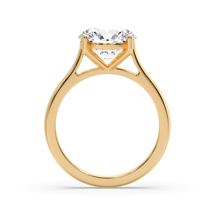 Cathedral Set 6 Carat Oval Cut Lab Grown Engagement Ring