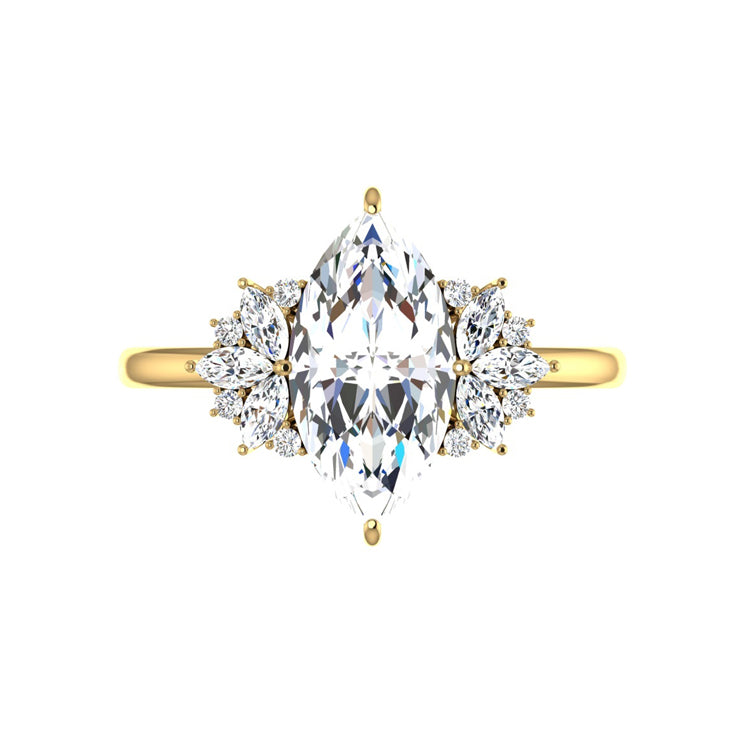 yellow gold - marquise