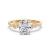 Scattered Natural Oval Diamond Engagement Ring in 18K Gold - GEMNOMADS