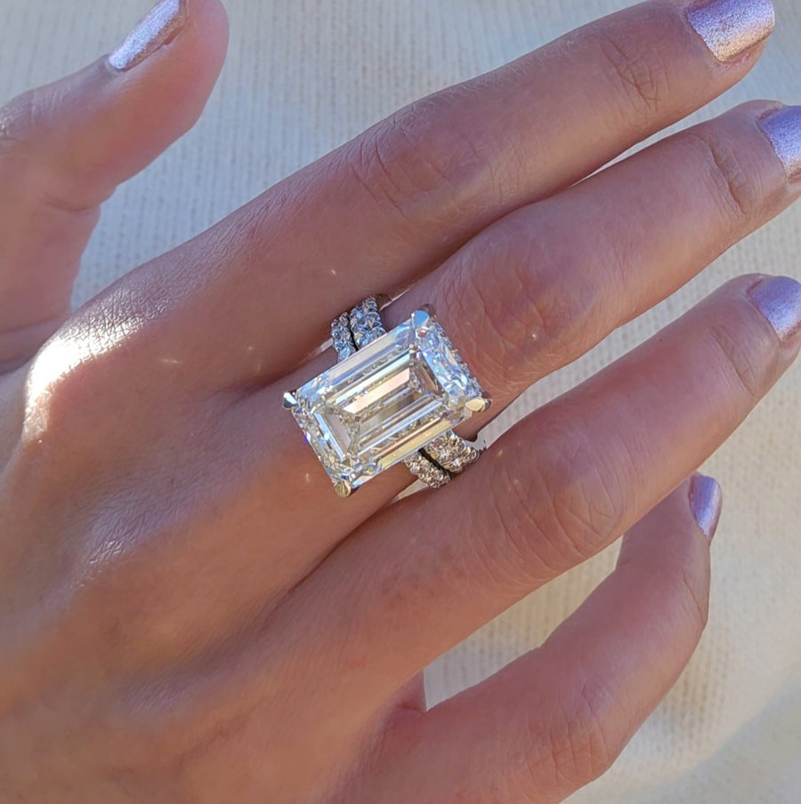 Lab Grown Diamond Ring 10 Carat Price 10 Carat Emerald Cut Lab