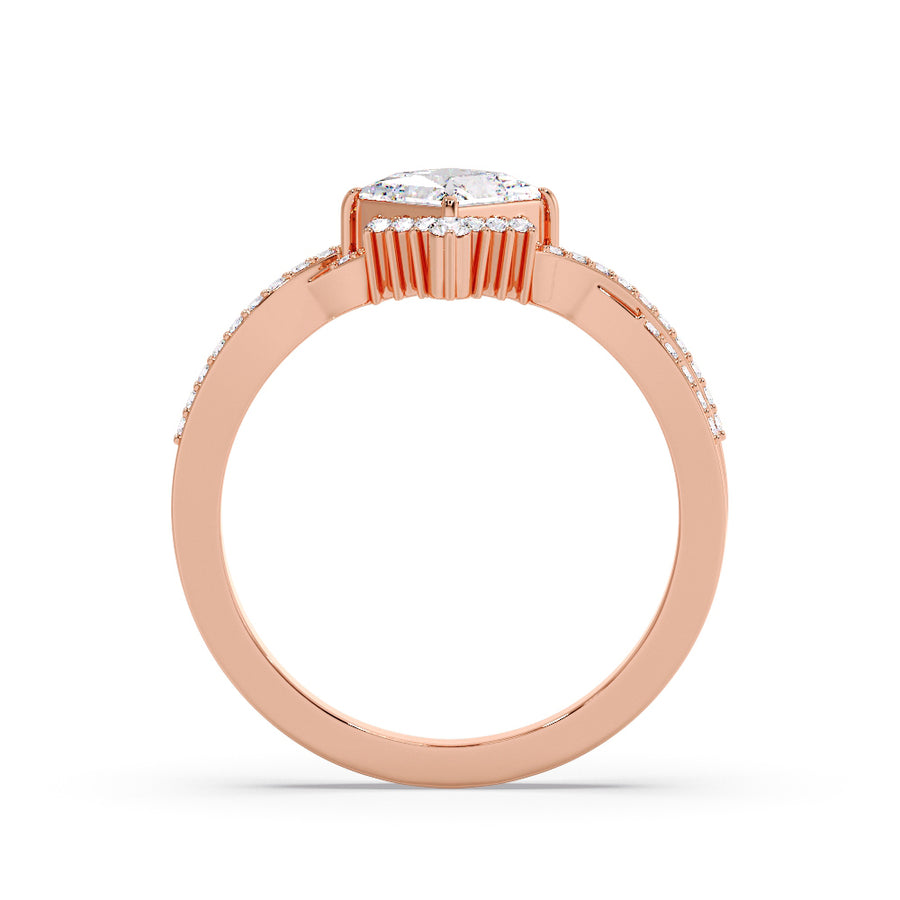 Skylar Princess Cut Natural Diamond Engagement Ring in 18K Gold