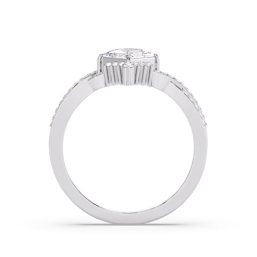 Skylar Princess Cut Natural Diamond Engagement Ring in 18K Gold