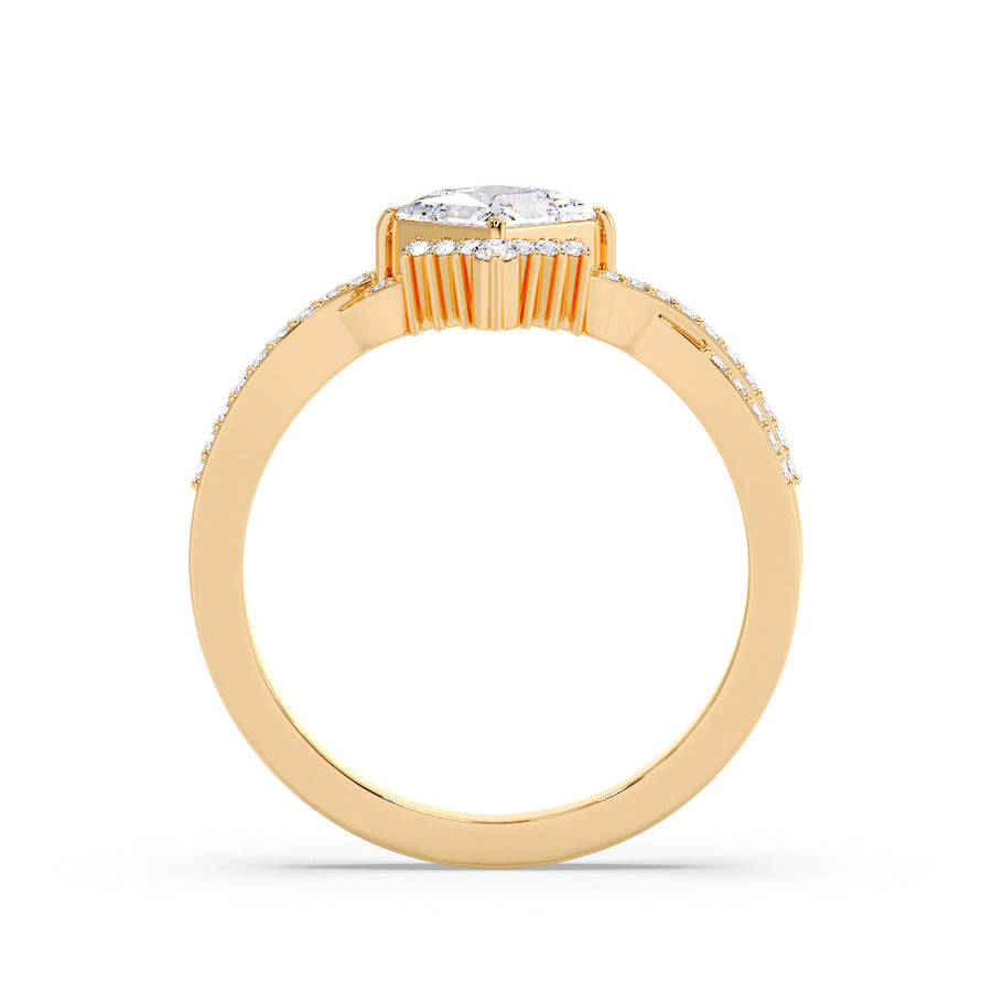 Skylar Princess Cut Natural Diamond Engagement Ring in 18K Gold