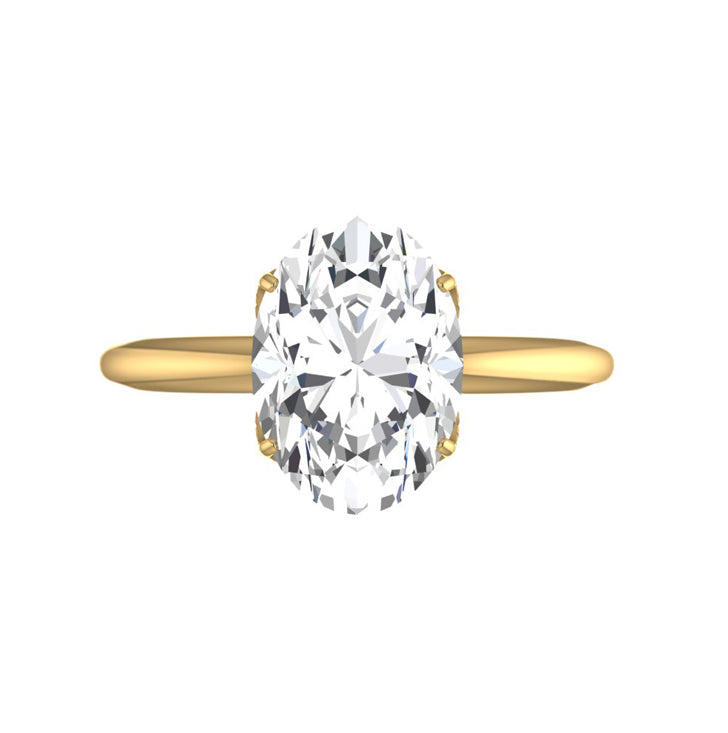 Studded Petal Prong 6 Carat Lab Grown Oval Engagement Ring