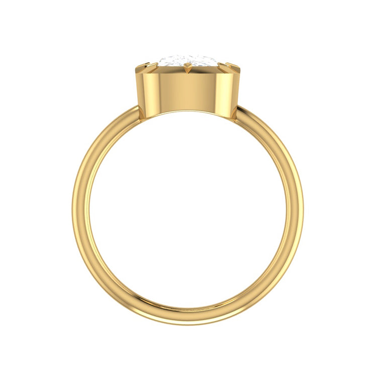 Georgian Style 3 Carat Elongated Cushion Lab Grown Diamond Engagement Ring