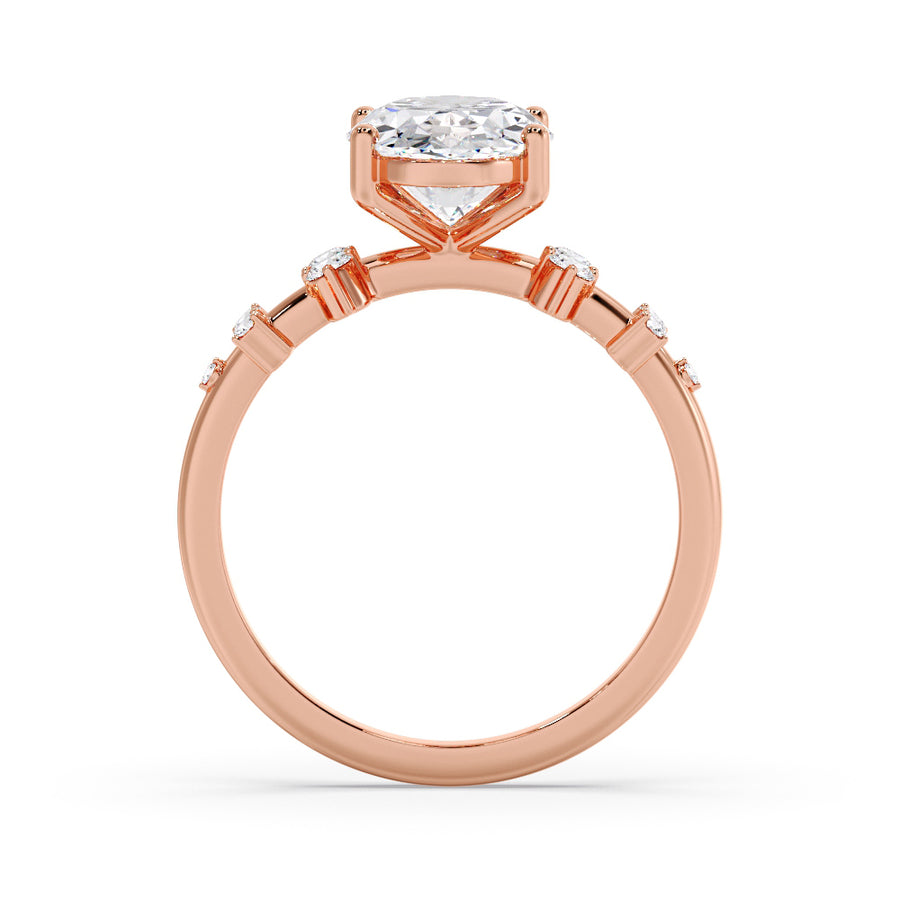 Viola Cluster 3 Carat Lab Grown Oval Diamond Engagement Ring