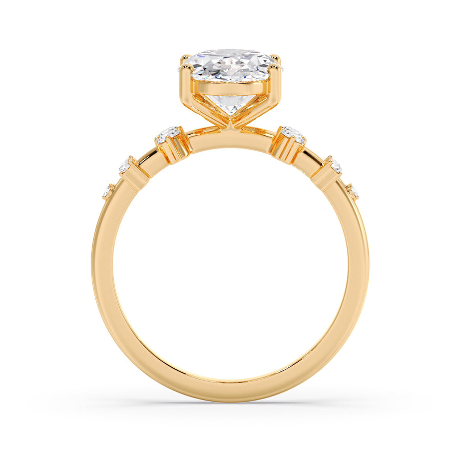 Viola Cluster 3 Carat Lab Grown Oval Diamond Engagement Ring