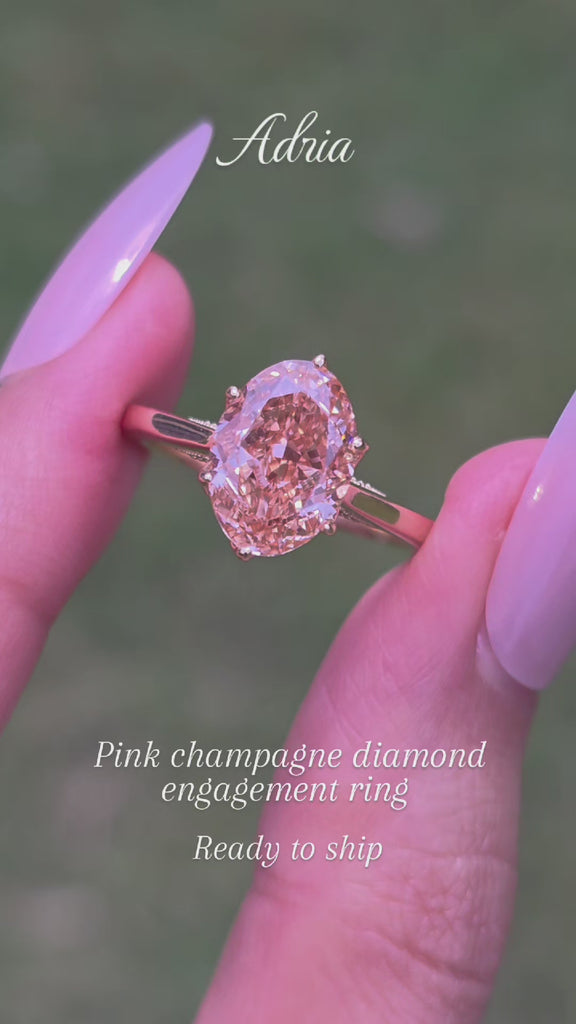 Champagne solitaire diamond engagement ring video