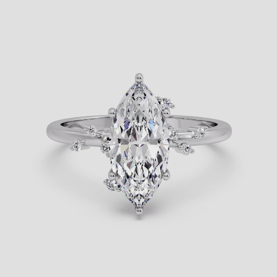 Helene 1 Carat Natural Marquise Diamond Engagement Ring