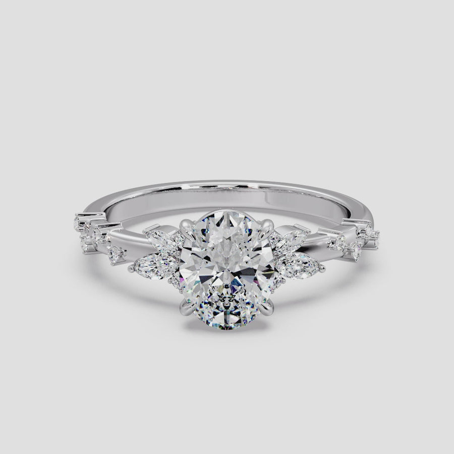 Marlene 2 Carat Oval Natural Diamond Engagement Ring