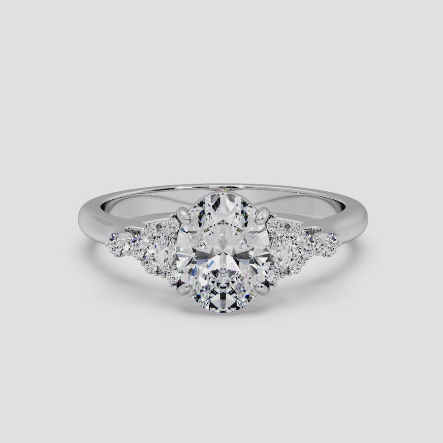 Riata 2 Carat Lab Grown Oval Diamond Engagement Ring