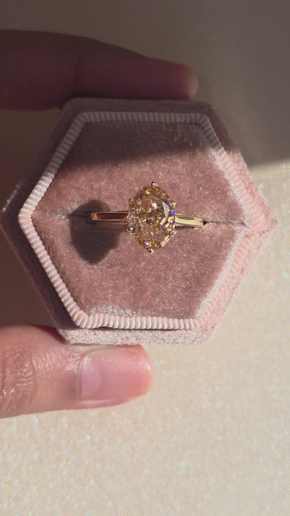 Champagne solitaire diamond engagement ring video