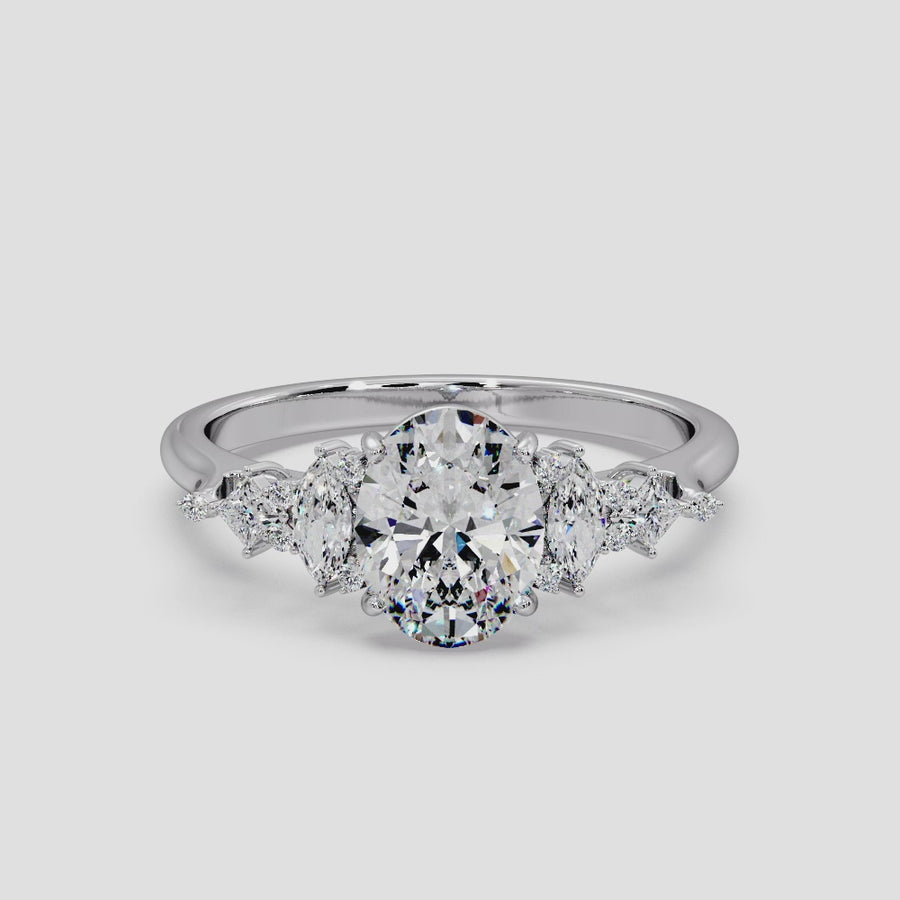 Ivy 2 Carat Natural Oval Cut Diamond Engagement Ring