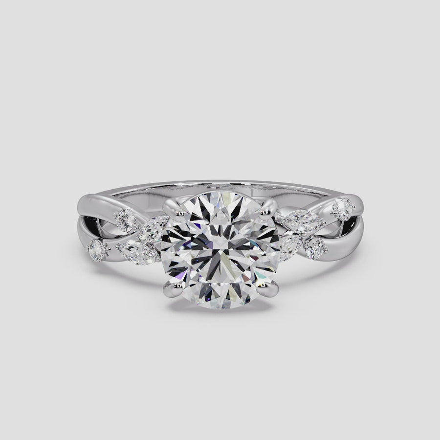 Elsie 2 Carat Natural Round Diamond Engagement Ring