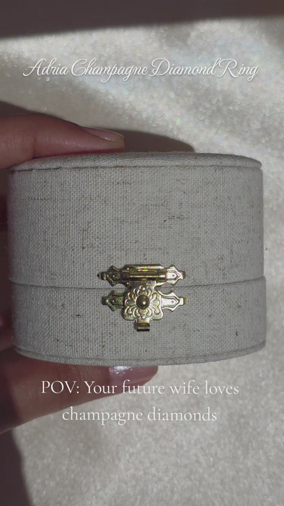 Champagne solitaire diamond engagement ring video