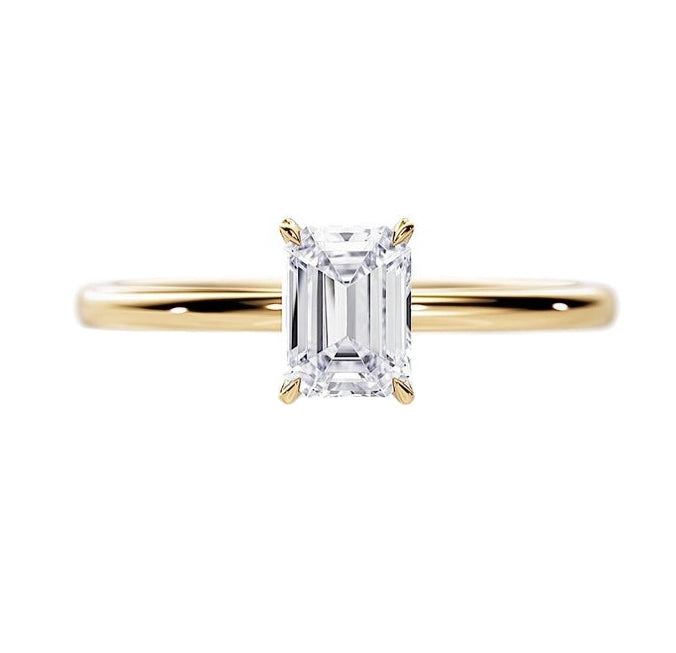 Gold Carat Emerald Cut Diamond Cost Carat Emerald Cut Engagement Ring  GEMNOMADS