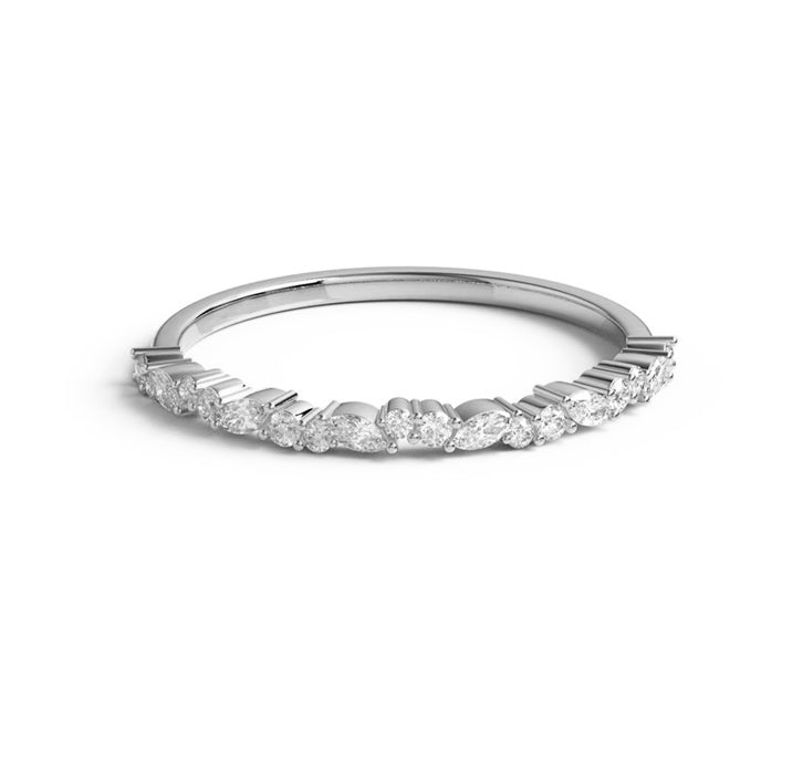 Riley Marquise And Round Cluster Diamond Wedding Ring