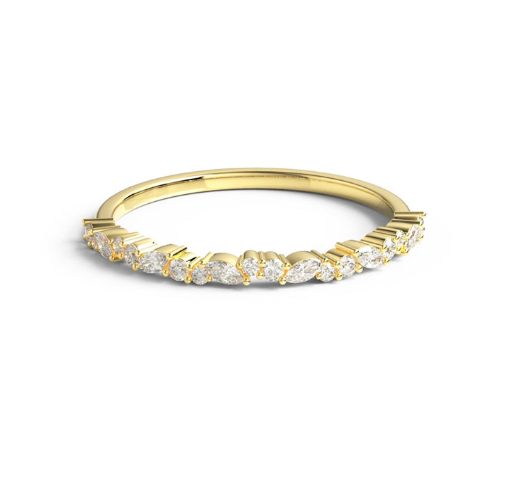 Riley Marquise And Round Cluster Diamond Wedding Ring