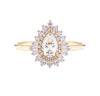 art deco pear diamond engagement ring rose gold